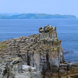 Vladivostok rocky coast and sea view in Russia