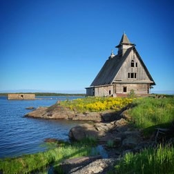 Karelia lakeside landscape in Russia